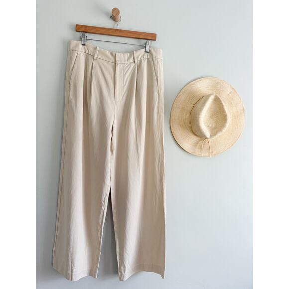 Madewell | NWT Slouchy Straight Pants in Drapey Twill in Muted Stone | Sz 10 - Picture 2 of 8